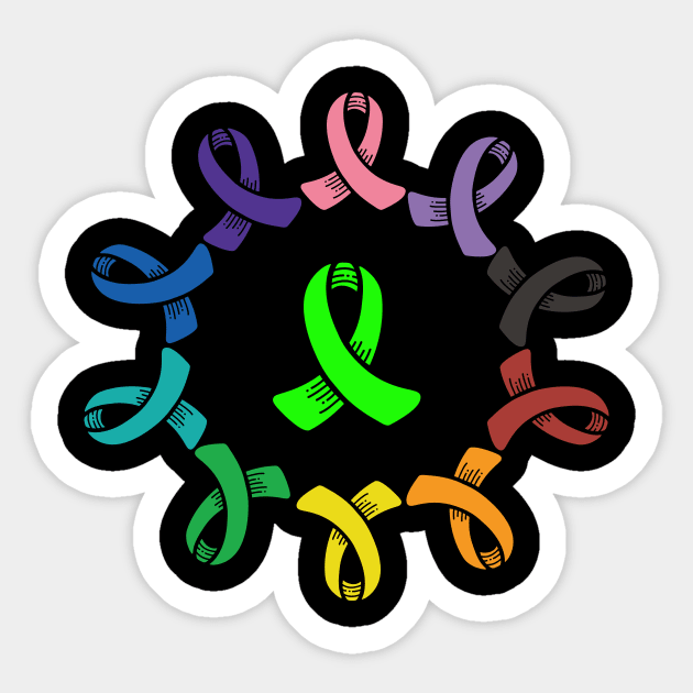 Gastroparesis Awareness Support Squad Cancer Ribbon warrior Sticker by Zeus-Studio